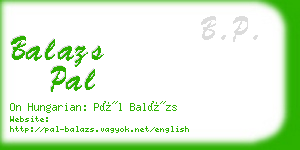 balazs pal business card